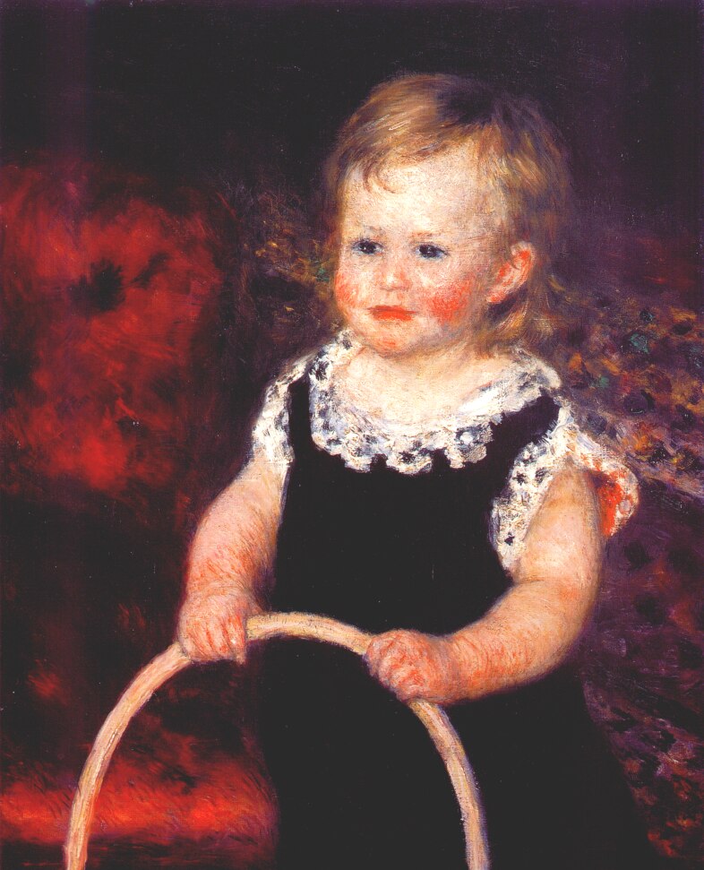 Child with a hoop - Pierre-Auguste Renoir painting on canvas